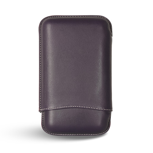 Cigar Case - Recife Chesterfield Culture Deep Purple - 3 Cigars