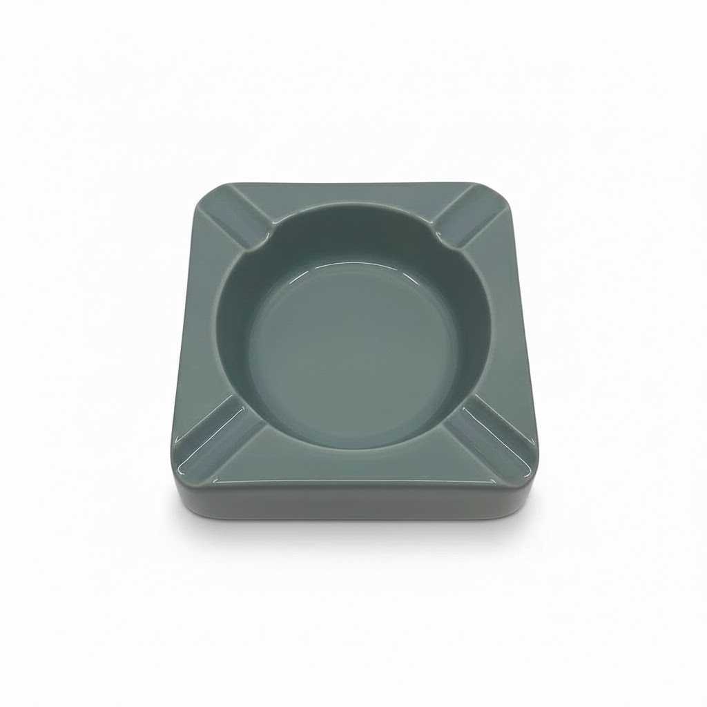 Ashtray - Dominique London Square Olive Green - 4 Cigars