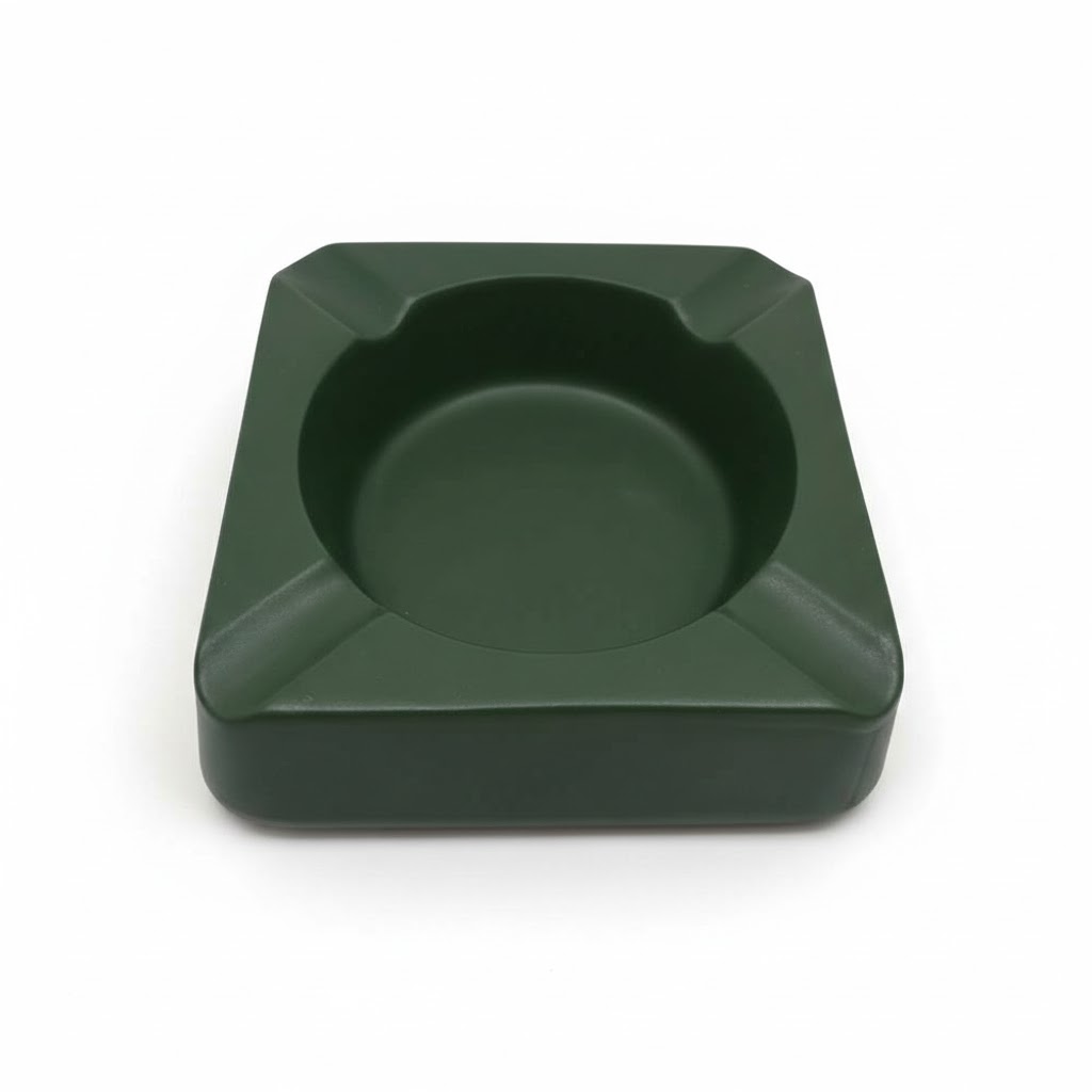 Ashtray - Dominique London Square Matte Green - 4 Cigars