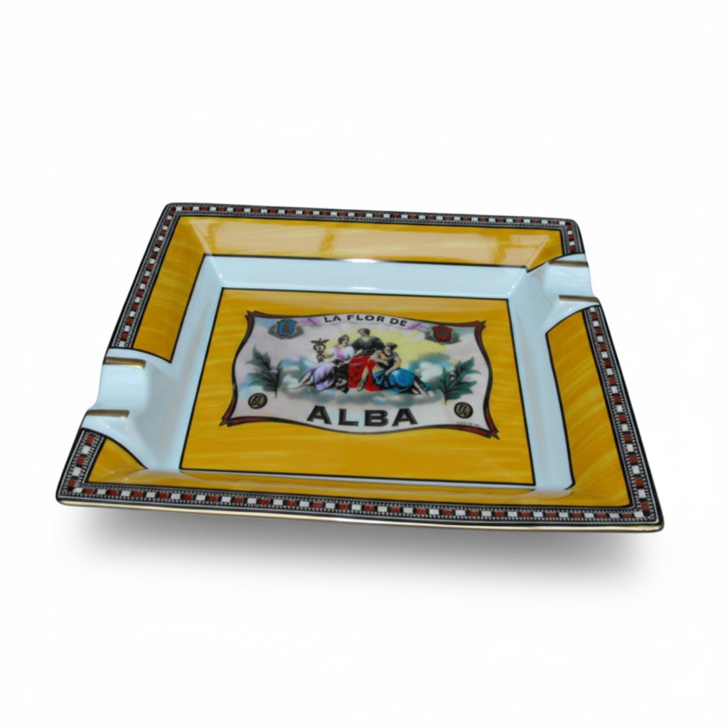Ashtray - Elie Bleu Alba Yellow - 2 Cigars