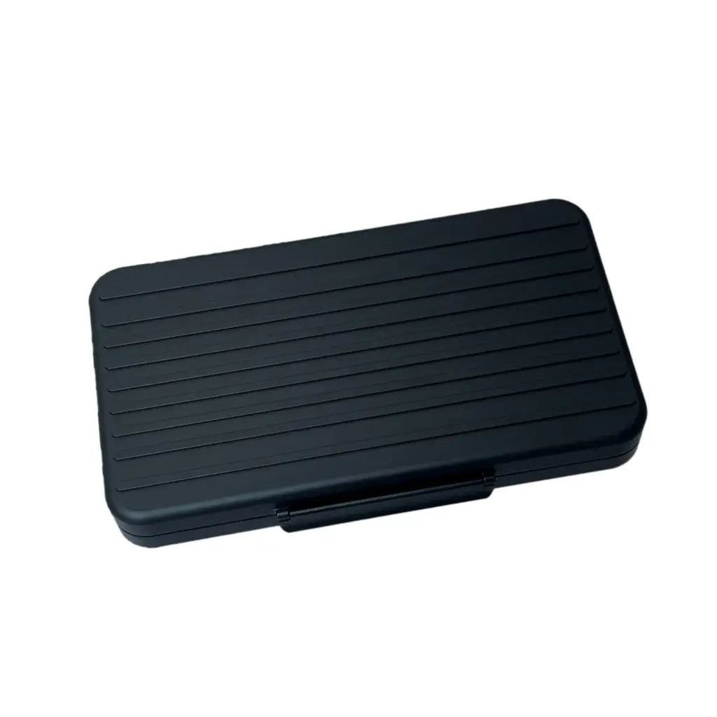 Humidor - Vb Travel Aluminium Stripes Black - 5 Cigars