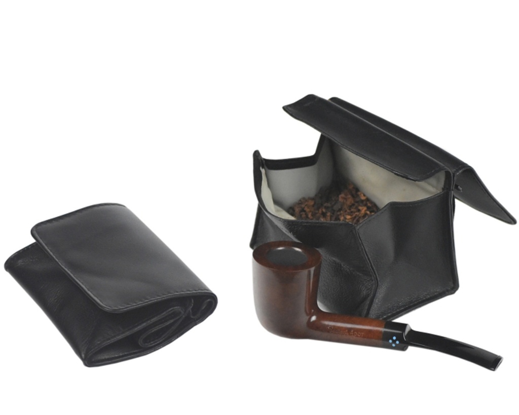Pipe Tobacco Pouch - Sasieni Container Nappa Black