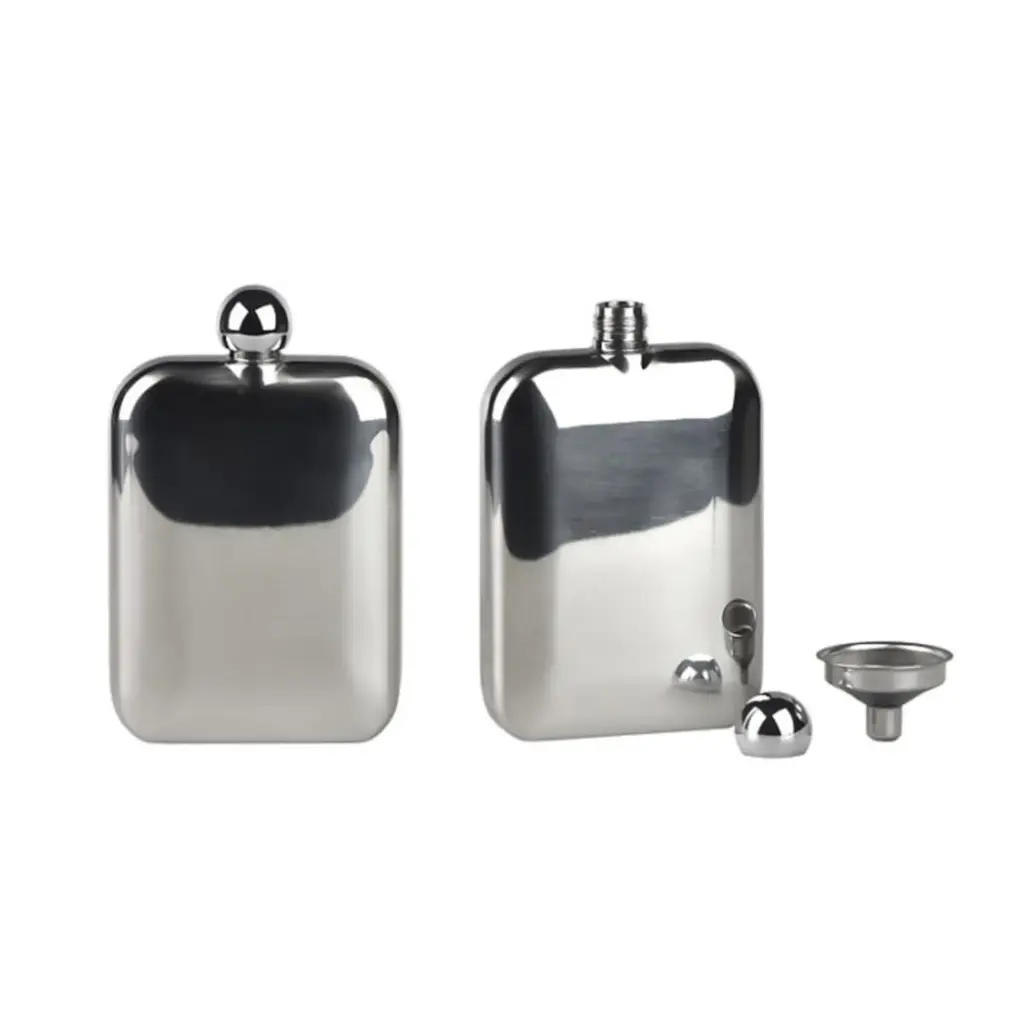 Hip Flask - Lubinski Rounded + Funnel - 6Oz