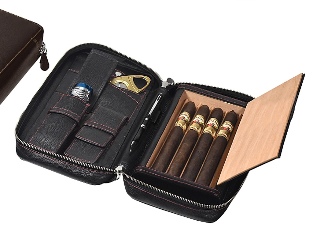 Cigar Case - Lubinski Combi Black - 5 Cigars