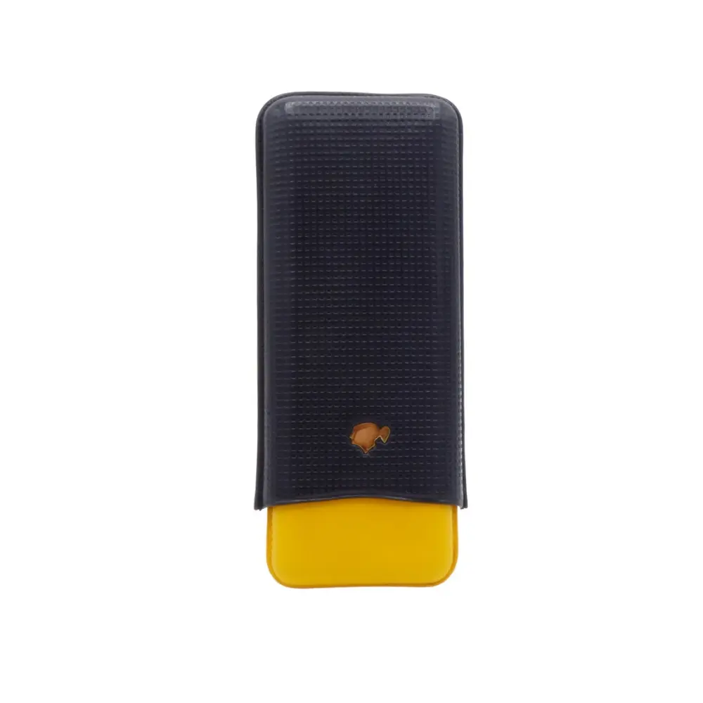 Cigar Case - Cohiba Leather Black/Yellow - 3 Cigars