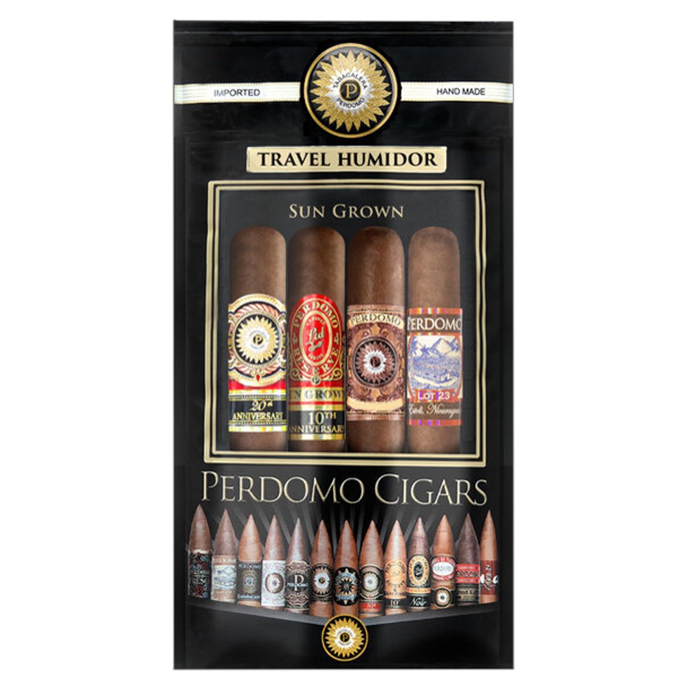 Perdomo Travel Humidor Sun Grown Fresh- Pack Of 4 Cigars