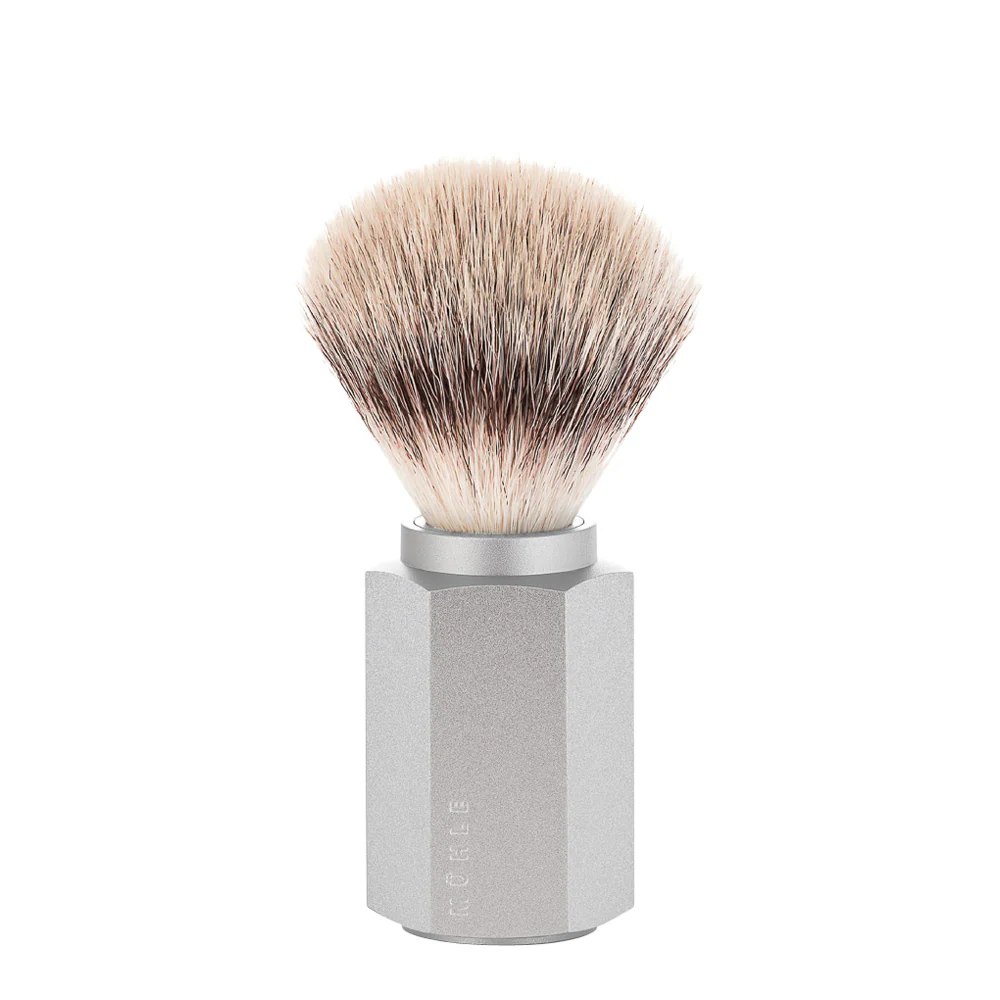 Shaving Accessories - Mühle Brush Hexagon Silvertip Pure Silver Gray 