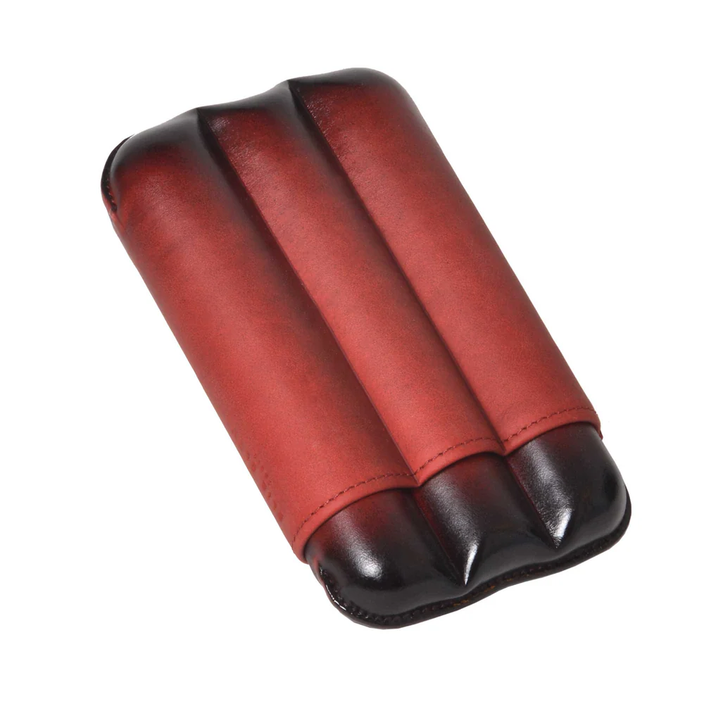 Cigar Case - Elie Bleu 27mm Red - 3 Cigars