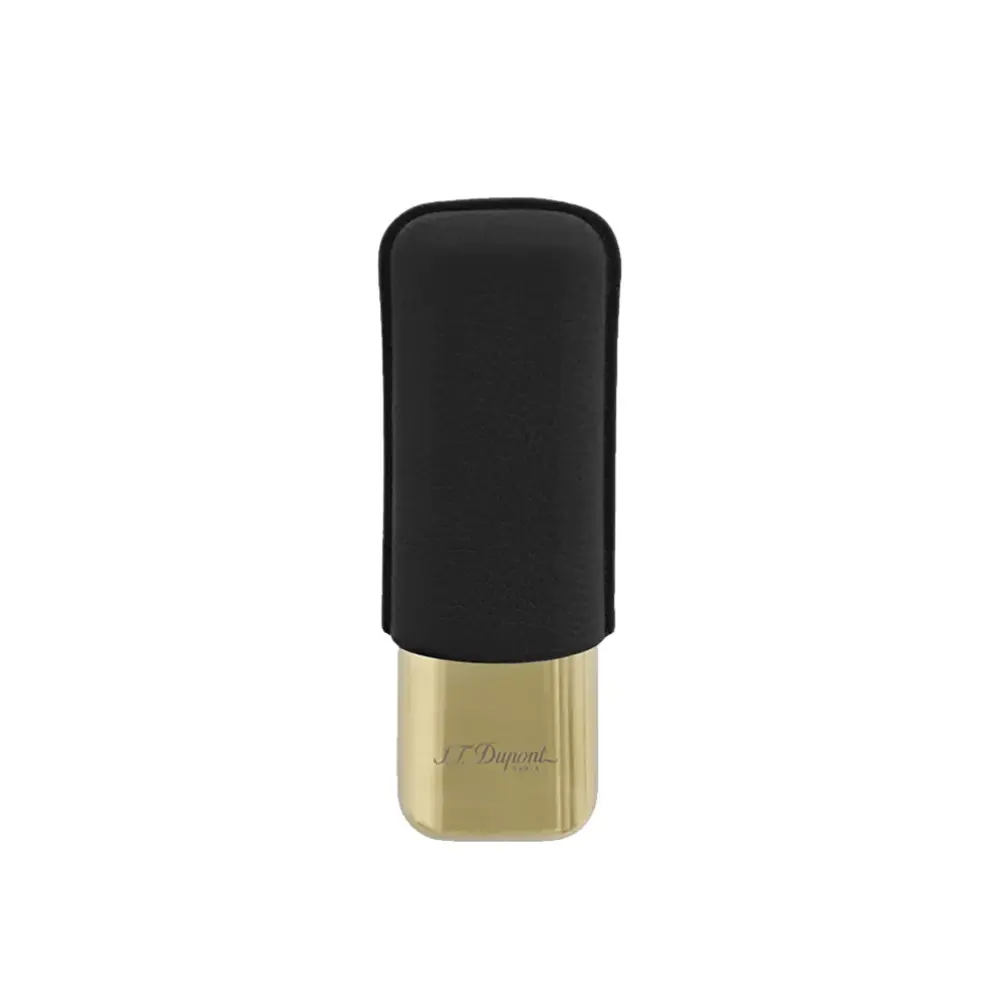 Cigar Case - S.T. Dupont Black Gr/Golden - 2 Cigars