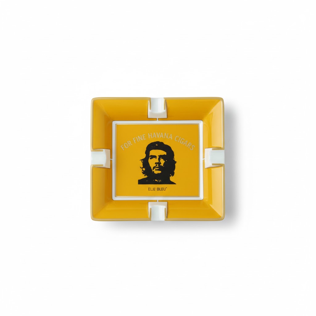 Ashtray - Elie Bleu Che Yellow - 2 Cigars