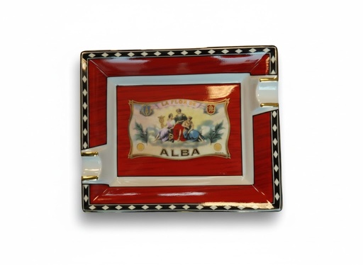 [10023] Ashtray - Elie Bleu Alba Red - 2 Cigars