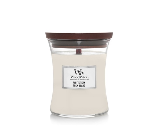 [12130] Candle - Woodwick White Teak - Medium