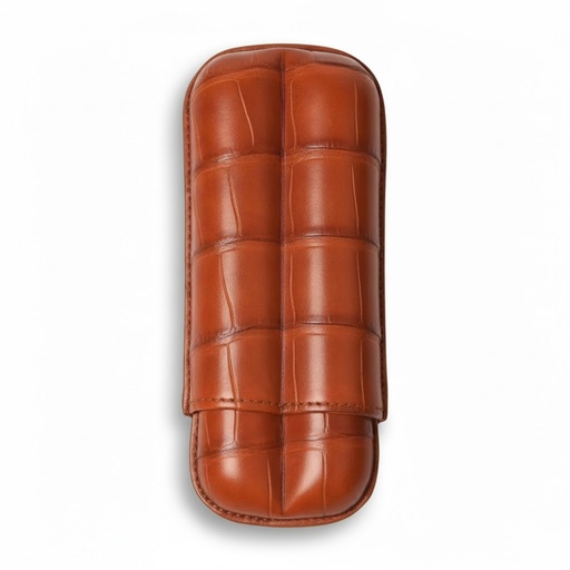 [12337] Cigar Case - Elie Bleu 27Mm Orange - 2 Cigars