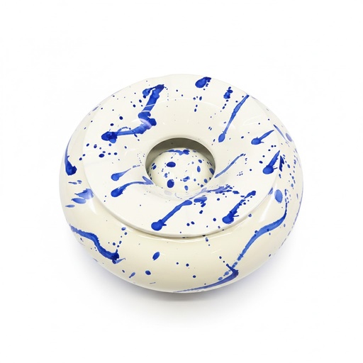 [12715] Ashtray - Dominique London Big Moroccan Blue Blob - 4 Cigars