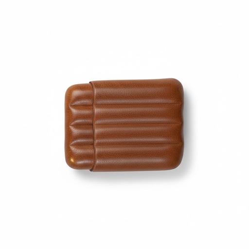 [12815] Cigar Case - Fallon Boree Buffalo Cognac - 5 Cigars