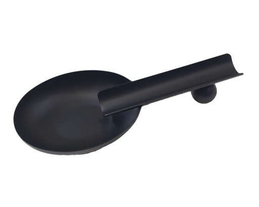 [13566] Ashtray - Spoon Metal Black - 1 Cigar