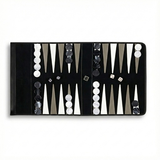 [13603] Game - Hector Saxe Backgammon Travel Set Black