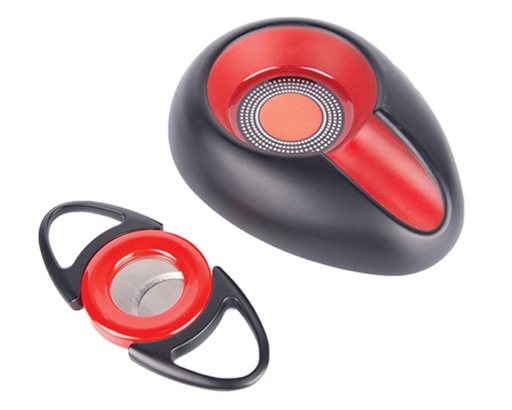 [13699] Ashtray & Cutter Set - Cig'R Red