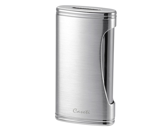 [16939] Lighter - Caseti Paris Wide Flat Flame + Puncher Chrome/Matte Silver