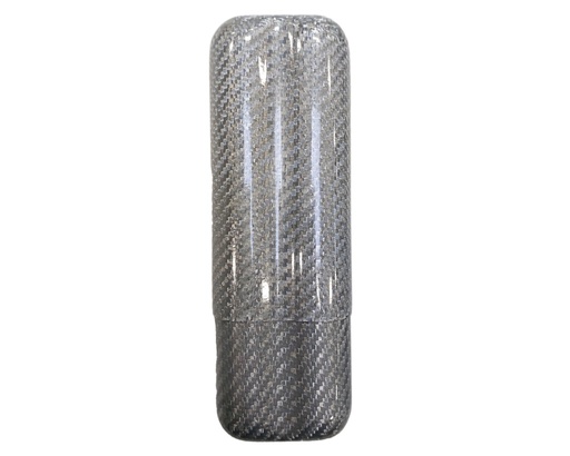 [17291] Cigar Case - Carbon Fiber Silver - 2 Cigars