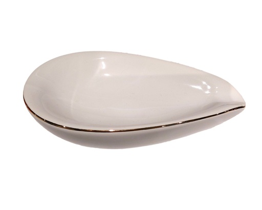 [17293] Ashtray - Chacom Ceramic White - 1 Cigar
