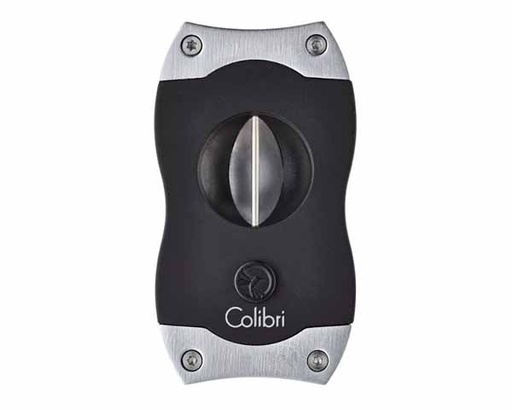 [17368] Cigar Cutter - Colibri V-Cut Black/Brushed Chrome