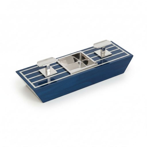 [17637] Ashtray - Maccarrone Blue Ocean Double - 2 Cigars