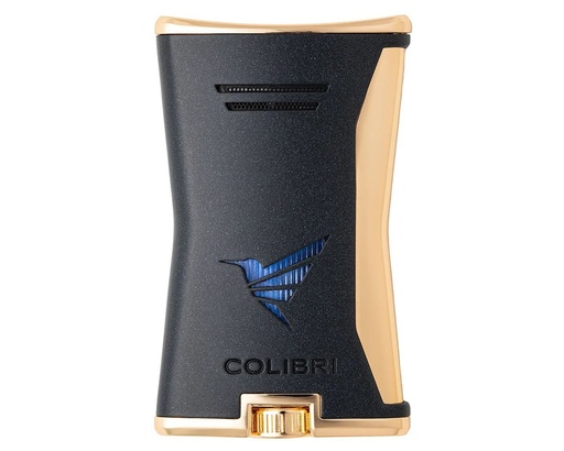 [18665] Lighter - Colibri Slim Black/Gold