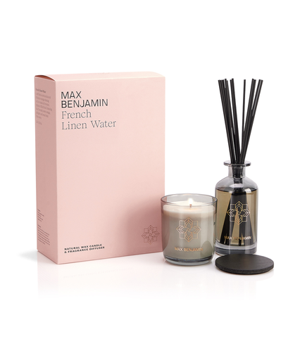 [18828] Candle & Diffuser Set - Max Benjamin French Linen Water - 210g/150ml