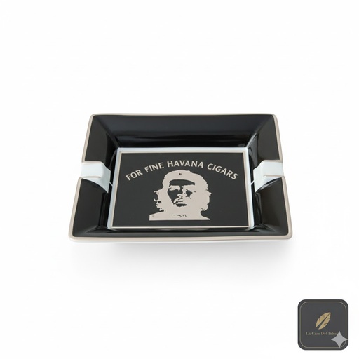 [9181] Ashtray - Elie Bleu Che Black - 2 Cigars