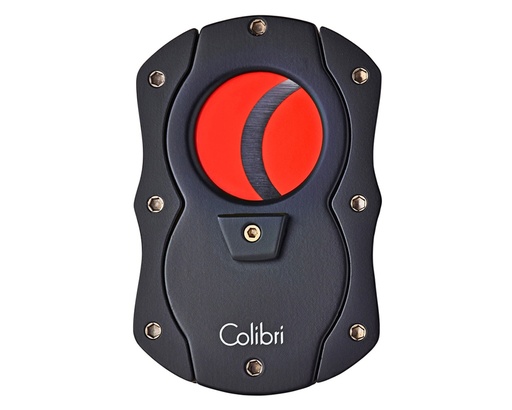 [9215] Cigar Cutter - Colibri Rubber Black/Red Knives
