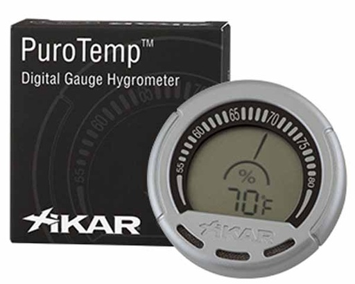 [9327] Hygrometer - Xikar Purotemp Digital Round Hygrometer Silver