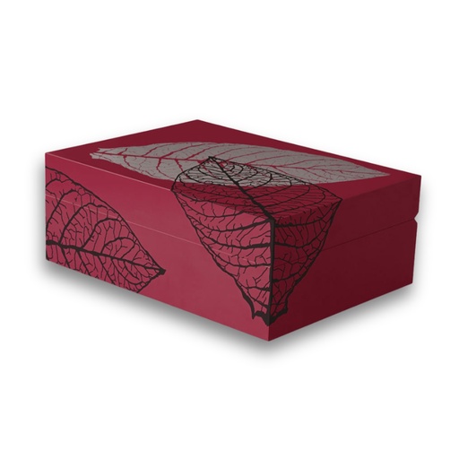 [9974] Humidor - Zino Graphic Leaf Red - 50 Cigars